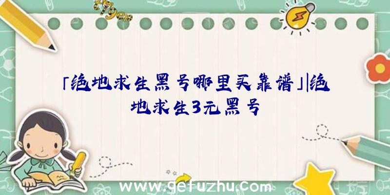 「绝地求生黑号哪里买靠谱」|绝地求生3元黑号